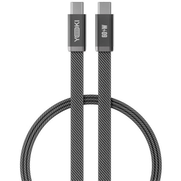 Фото - Кабель YOKI Type-C to Type-C 60W 1.2m Black (AI65 AIR)